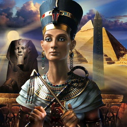 Пазл: Нефертити и фараон