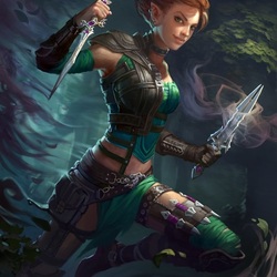 Пазл: Эльфийка и волшебные кинжалы