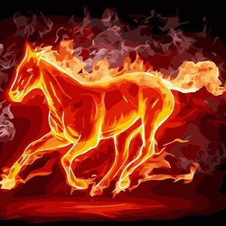 Пазл: Пламя и лошадь