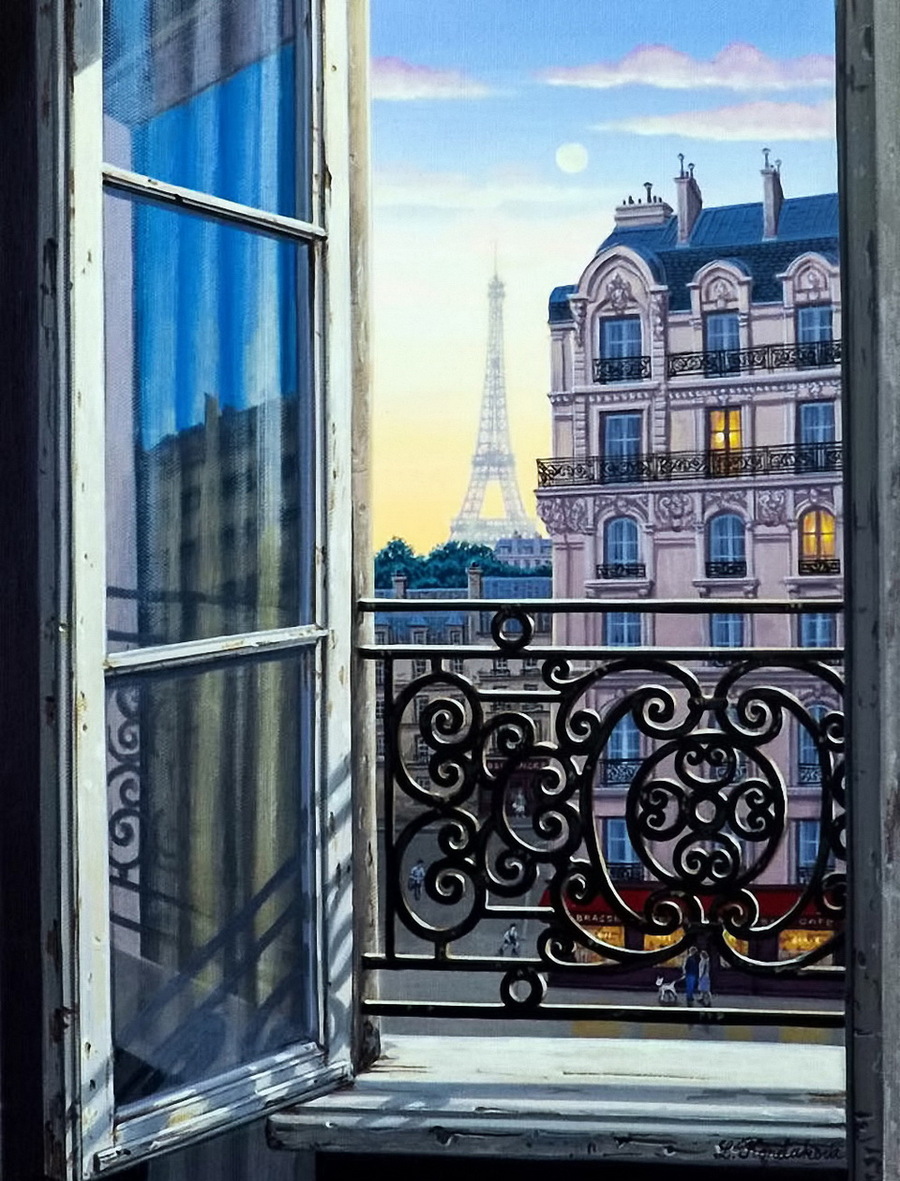 Парижский балкончик живопись