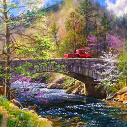 Пазл: Красный грузовик