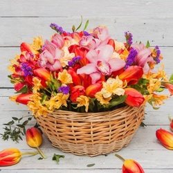 Пазл: Корзина цветов
