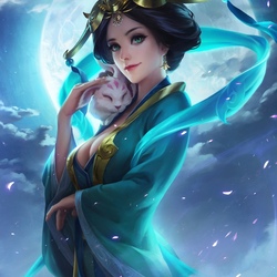 Пазл: Девушка с кроликом