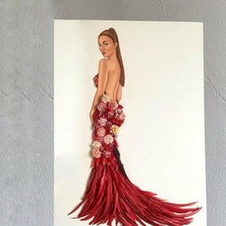 Пазл: Девушка в красном