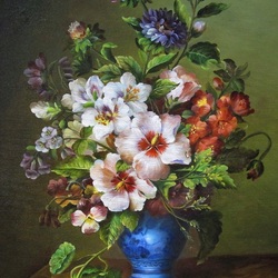 Пазл: Букет с мальвами