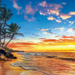 Пазл: Закат на побережье