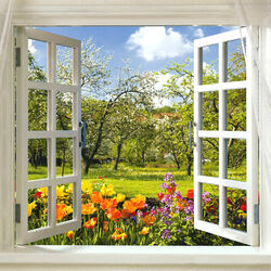 Пазл: Окно в сад