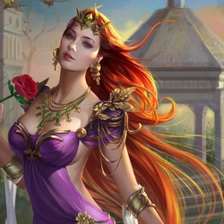 Пазл: Девушка с розой