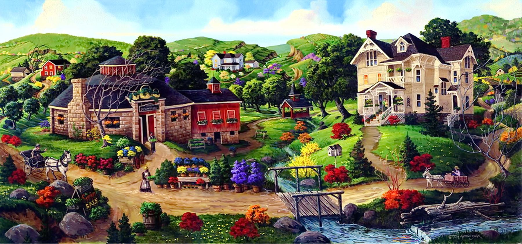 собрать пазл провинция. собрать пазл провинция. самые красивые пазлы в мире. глубинка англии. рэй крессвелл художник.