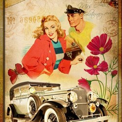 Пазл: Винтажная открытка 