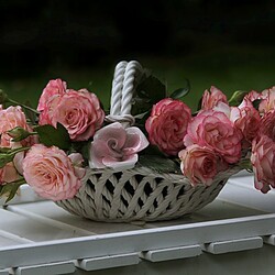 Пазл: Розы в корзине
