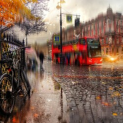 Пазл: Осенний дождь на Невском
