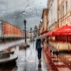 Пазл: Дождливое утро Петербурга