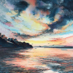 Пазл: Закат на море