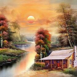 Пазл: Дом у реки