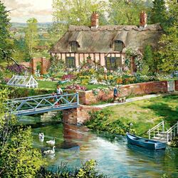 Пазл: Дача у реки