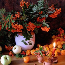 Пазл: Натюрморт с рябиной