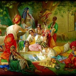 Пазл: У фонтана