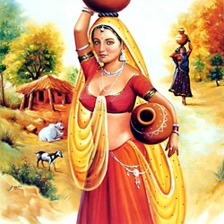 Пазл: Девушка с кувшинами