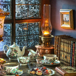 Пазл: Вечернее чаепитие зимой