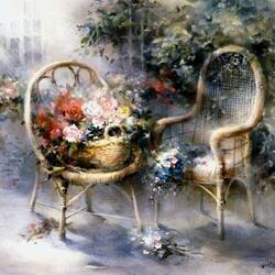 Пазл: Корзина  с цветами