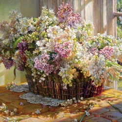 Пазл: Букет в корзине