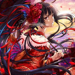 Пазл: Девушка в красном