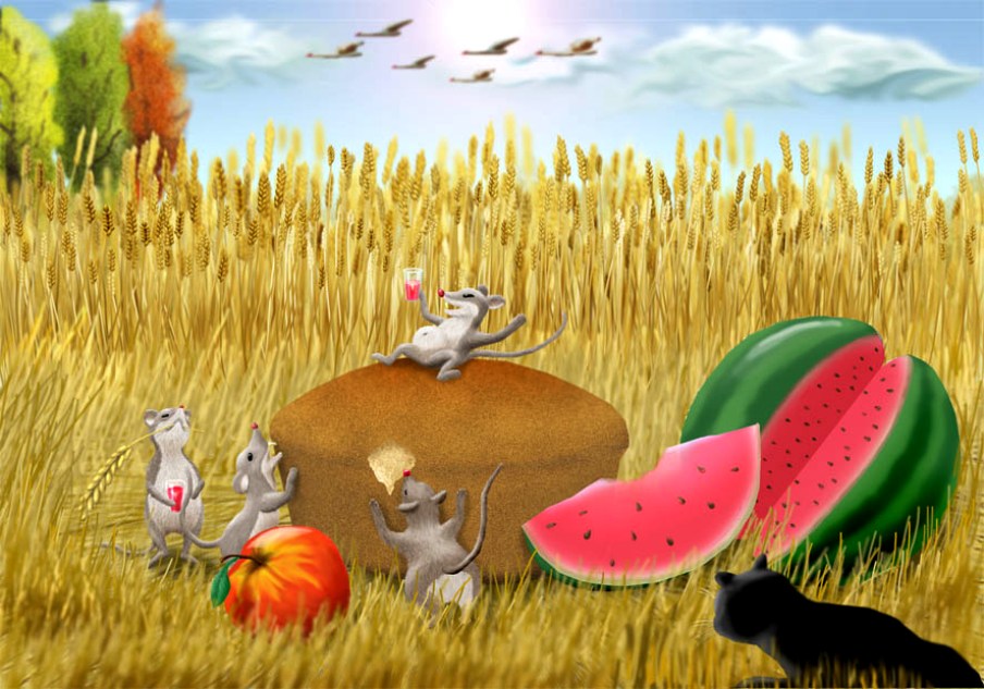 Лисичкин рай. Мышка в поле. Мышки в поле иллюстрация. Мышки в поле рисунок. Мышиный рай.