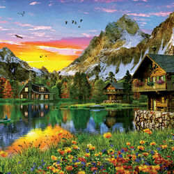 Пазл: Озеро в Альпах