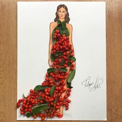 Пазл: Платье из рябины