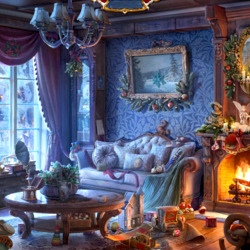 Пазл: Праздничная гостинная