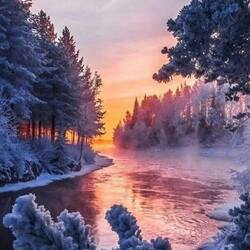 Пазл: Закат над рекой