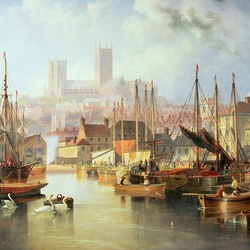 Пазл: Порт и Линкольнский собор 