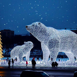 Пазл: Полярные мишки у Ростокинского акведука