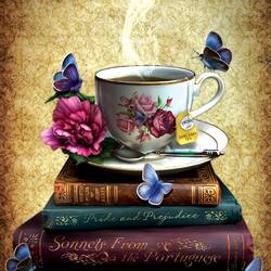 Пазл: Чашечка чая и книги