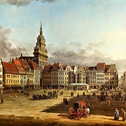 Пазл: Вид старого рынка в Дрездене 