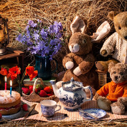 Пазл: День рождения плюшевых медведей