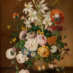 Пазл: Букет с белыми лилиями