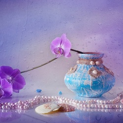 Пазл: Орхидеи и жемчуг