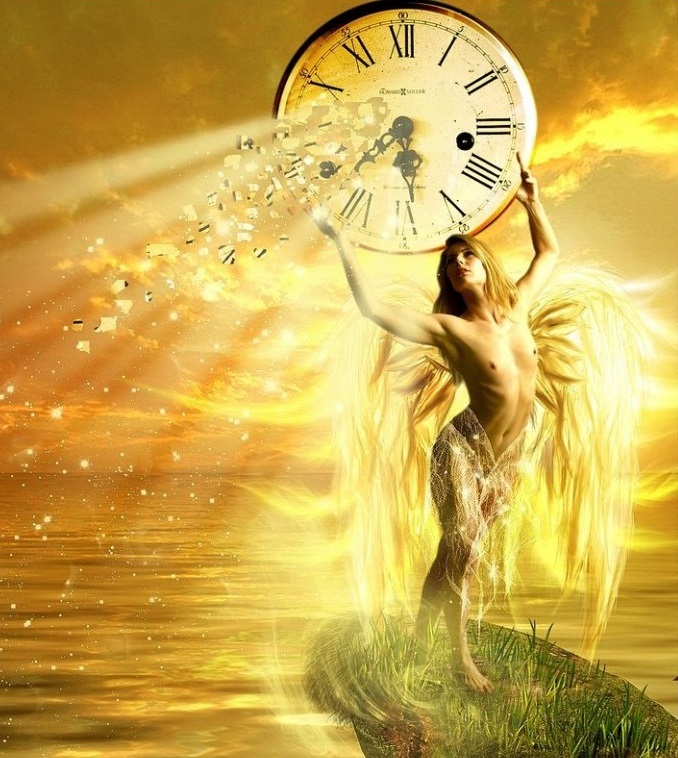 Время уходит в вечность. Часы жизни. Богиня времени. Ангел с часами. Ангел вечности.