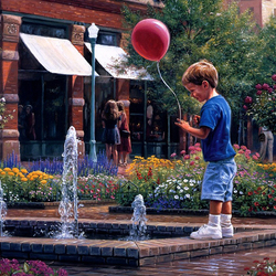 Пазл: Мальчик с красным шаром