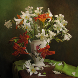 Пазл: Букет из лилий