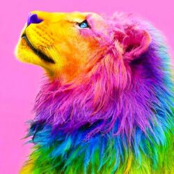 Пазл: Красочный лев