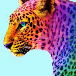 Пазл: Радужный леопард