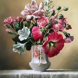 Пазл: Букет цветов в вазе