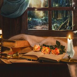 Пазл: Сгорая плачут свечи...