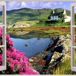 Пазл: Вид из окна на горы