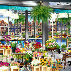 Пазл: Цветочный магазин в Амстердаме