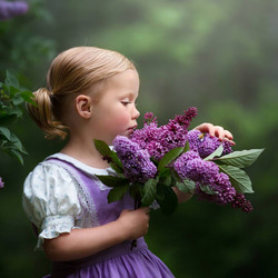 Пазл: Девочка с сиренью