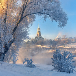 Пазл: Рассвет и иней